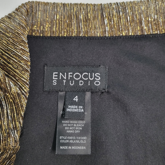 Enfocus Studio Black and Gold Cocktail Dress - Picture 3 of 5